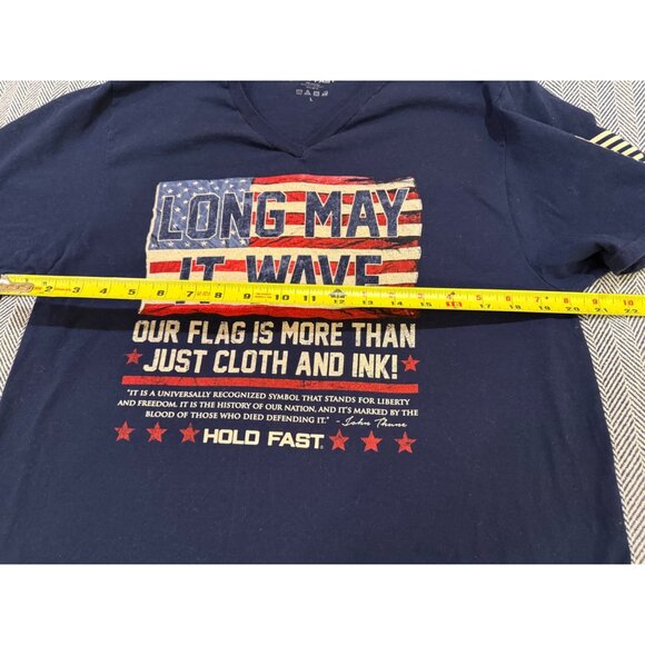 Hold Fast Patriotic "Long May It Wave" Navy Tee - Large - Picture 6 of 7